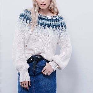 Free People Baltic Fair Isle Sweater Medium